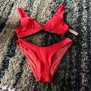 NWT Victorias Secret hot pink bikini top sz small, bottoms medium